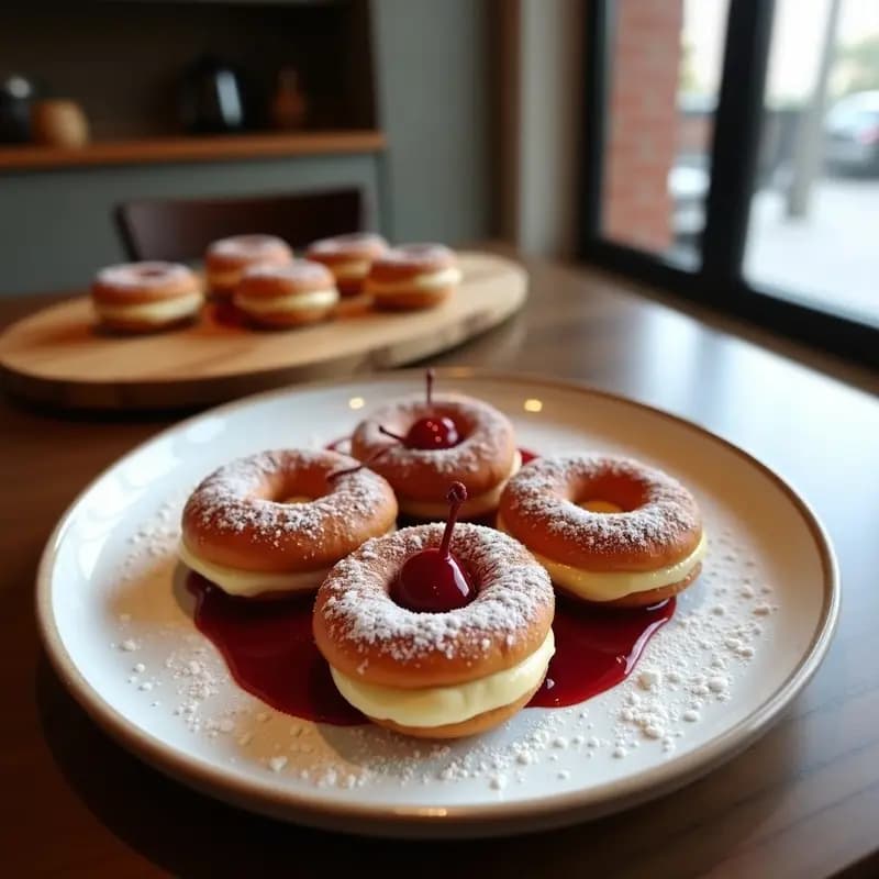 Donas Rellenas de Crema Pastelera y Chocolate con Glaseado de Fresa: Postre que es una Bomba Calórica