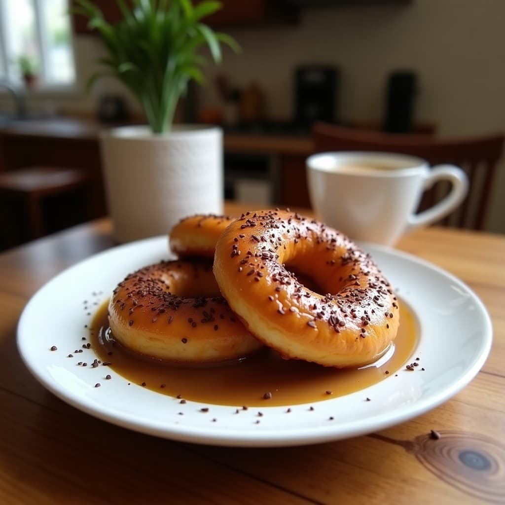 Donas de Harina de Garbanzo y Cacao con Glaseado de Café: Desayuno Keto Sin Horno