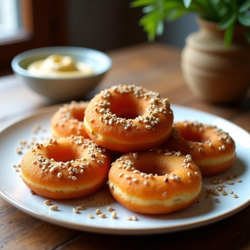 Donas de Harina de Garbanzo y Zaatar: Snack Libanés Keto en Airfryer Sin Azúcar