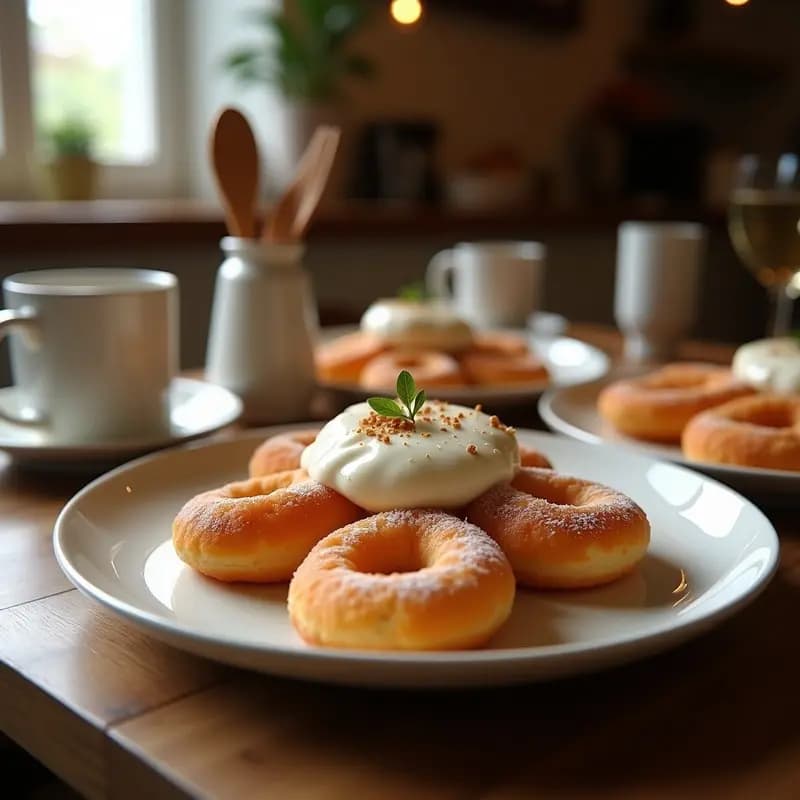 Donas Glaseadas con Cereza, Rellenas de Crema de Avellana y Espolvoreadas con Galleta Triturada: Desayuno de Campeón