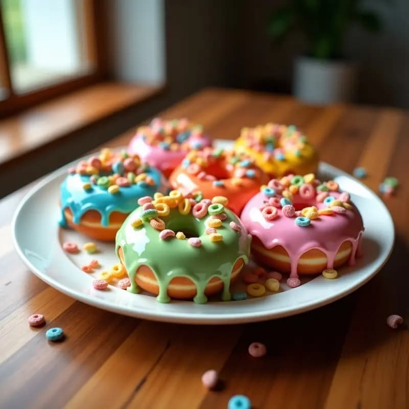 Donas Glaseadas con Toppings de Gominolas y Cereales de Colores: Desayuno o Postre Infantil Extremo