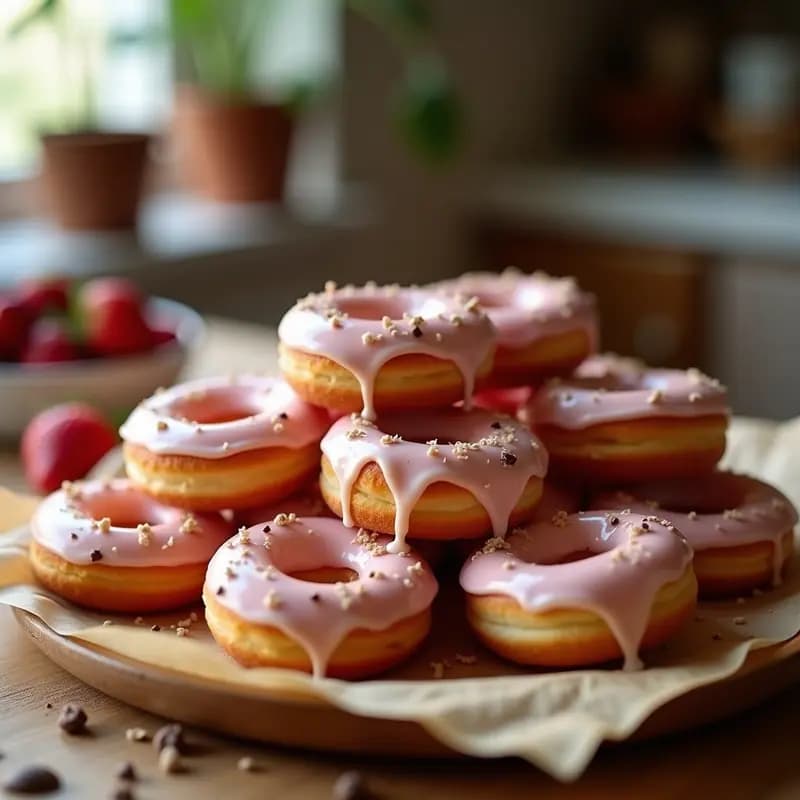 Donas Glaseadas Rellenas de Mermelada de Fresa y Crema Pastelera: El Postre de tu Infancia Mejorado