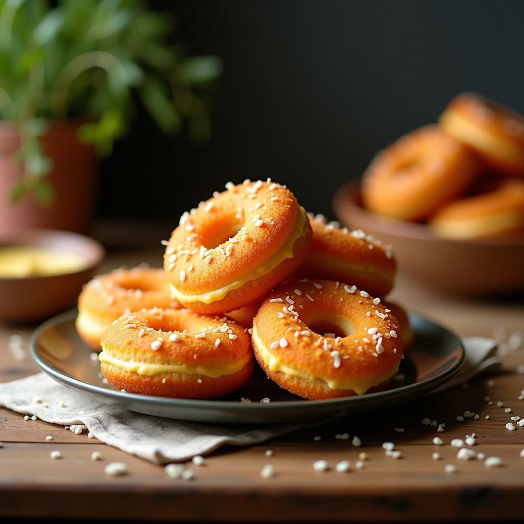 Donas de Harina de Coco y Zanahoria con Glaseado de Cúrcuma: Desayuno Keto y Sin Azúcar