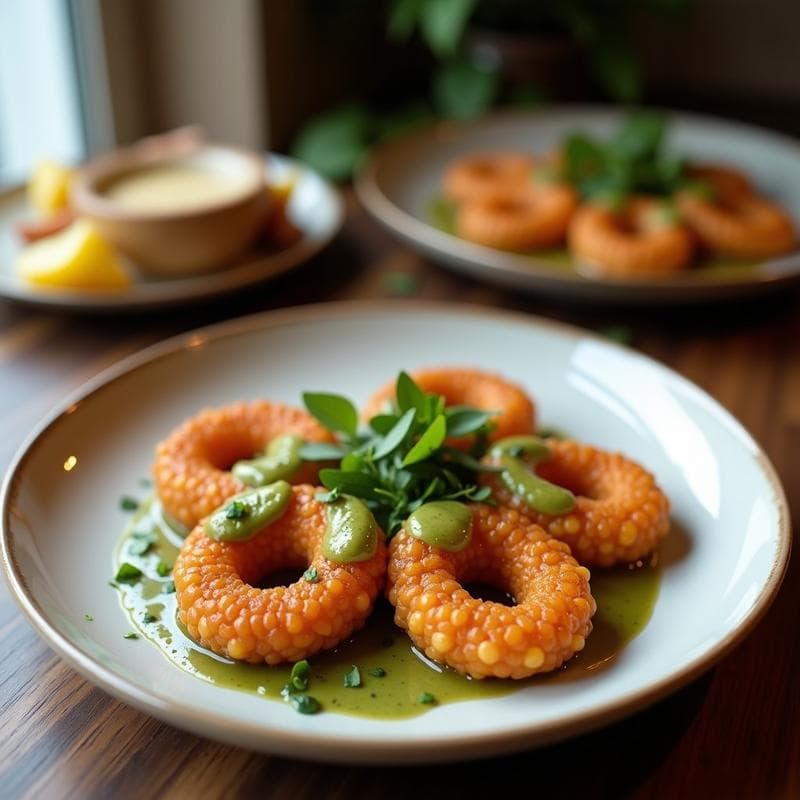 Donas de Harina de Garbanzo con Glaseado de Matcha: Postre Vegano Sin Horno en Airfryer