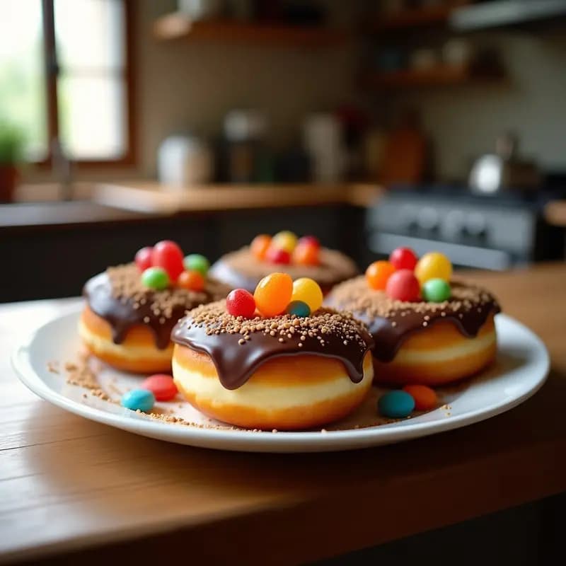 Donas Rellena de Nutella y Toppings de Gominolas: El Desayuno de los Valientes