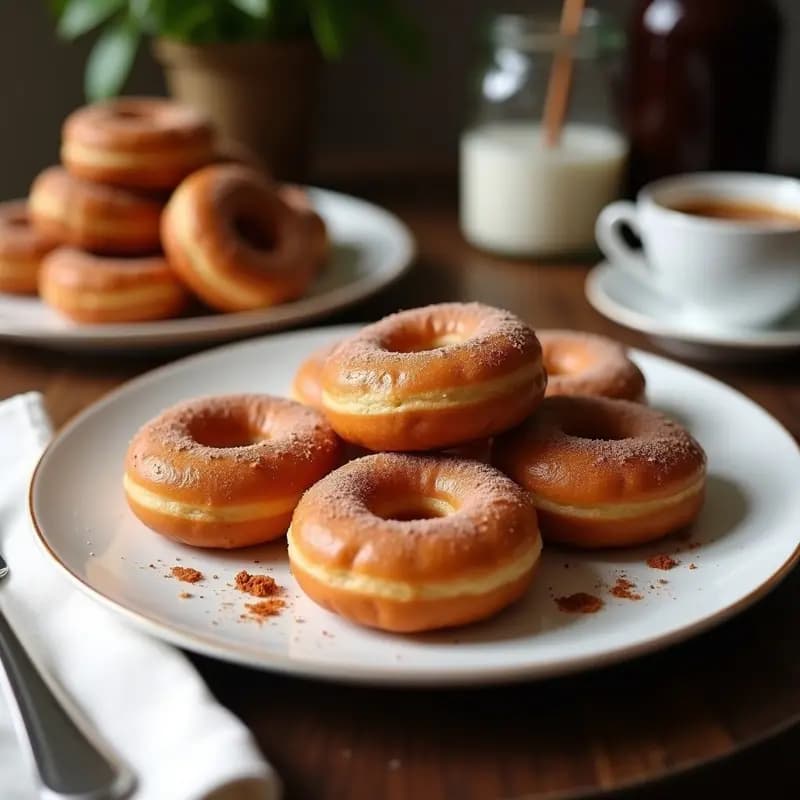 Donas Rellenas de Nutella y Espolvoreadas con Azúcar Glas: Postre Dulce para Desayunar