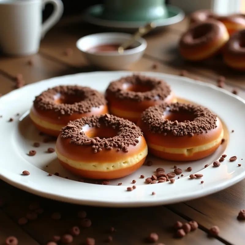 Donas rellenas de nutella y cubiertas de cereales crujientes: Desayuno de campeón (o de glotón)