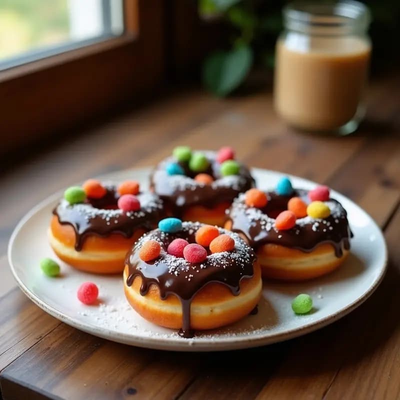 Donas Rellenas de Nutella y Bañadas en Chocolate con Toppings de Gominolas: Receta Dulce que Enamora