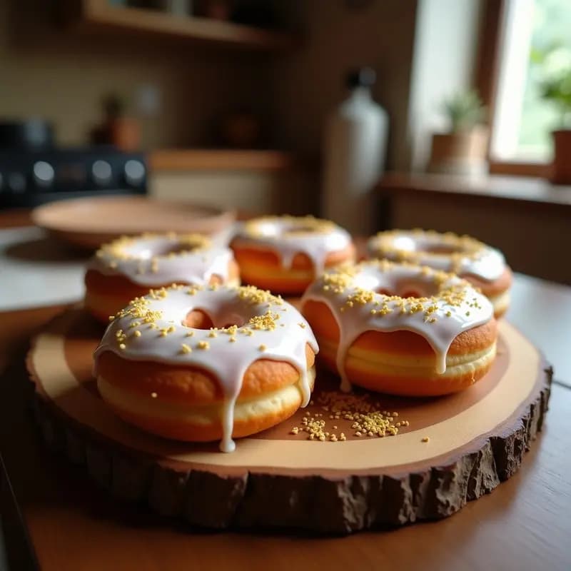 Donas Rellenas de Nutella y espolvoreadas con Gold Leaf: Lujo Dulce en Cada Mordisco