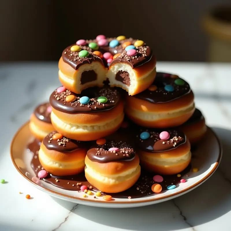 Donas Rellenas de Nutella y Topping de Lacasitos: Postre Para Niños y Adultos Golosos