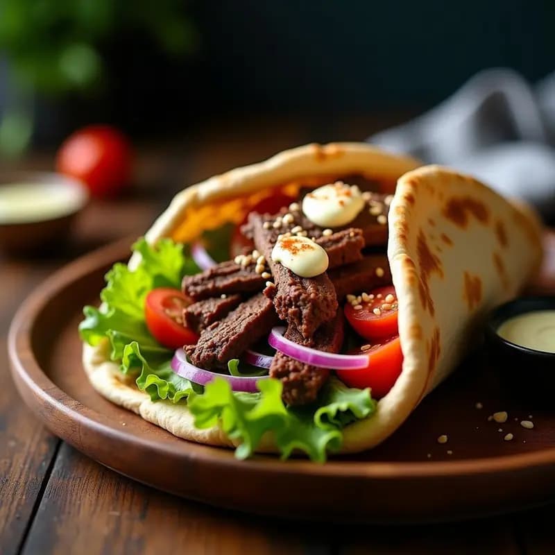 Döner Kebab de Cordero con Salsa de Ajo: Receta Alemana en Pan Pita
