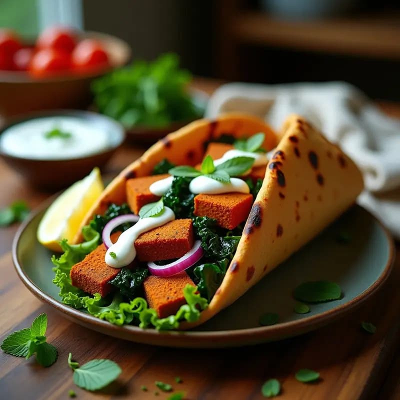 Doner Kebab de Seitan y Col Rizada: Receta Alemana Vegana en Pan de Pita
