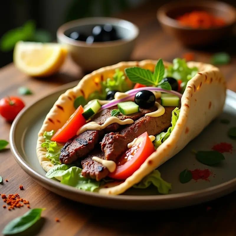 Döner Kebab de Ternera con Pan de Pita y Ensalada: Receta Turca en 25 Minutos