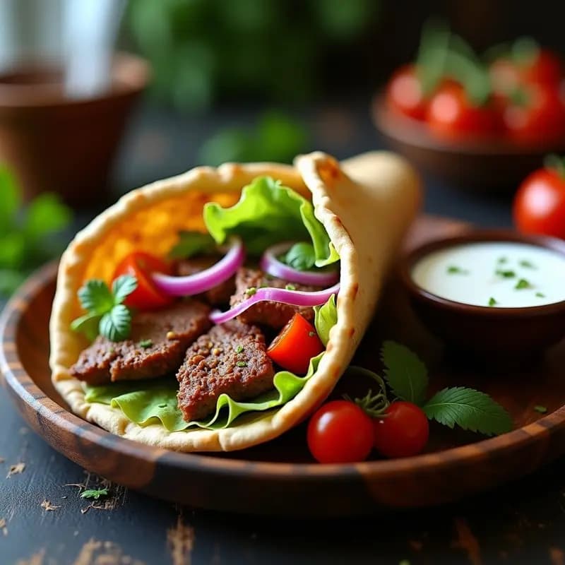 Doner Kebab Turco con Salsa de Yogur y Pan de Pita: Receta Rápida en Airfryer