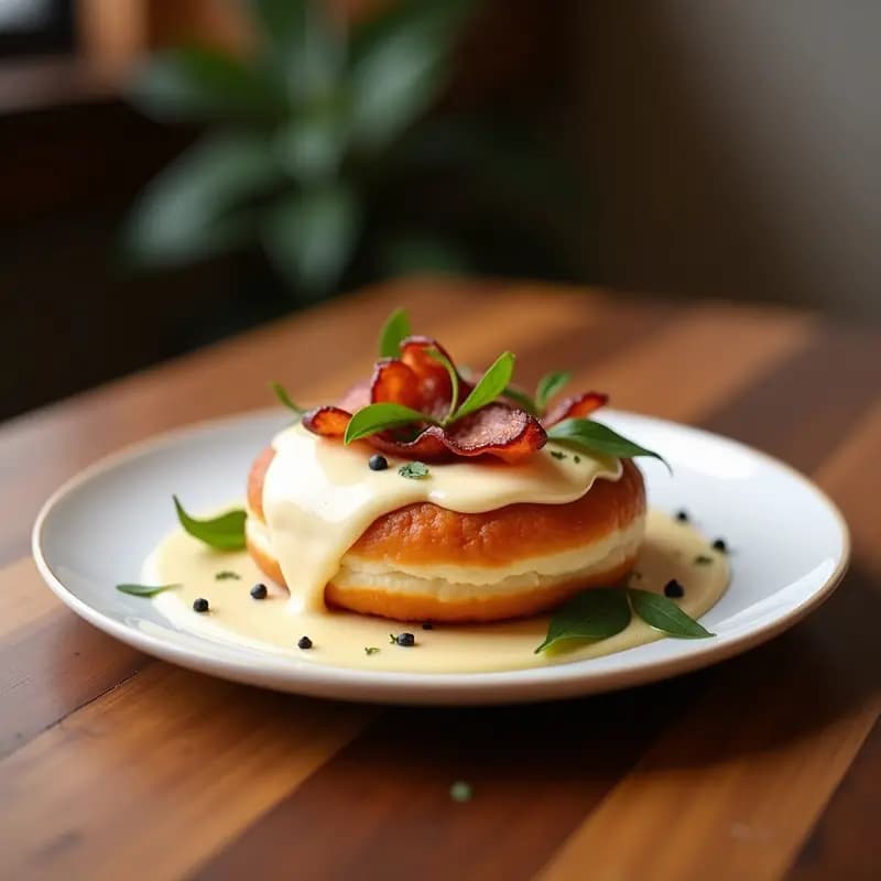 Donut de Bacon y Arce con Glaseado de Queso Crema: Desayuno Americano Hipercalórico