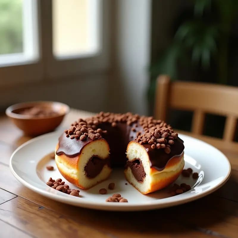Donut Gigante Relleno de Nutella y Cubierto de Cereales de Chocolate: Desayuno o Merienda de Campeones