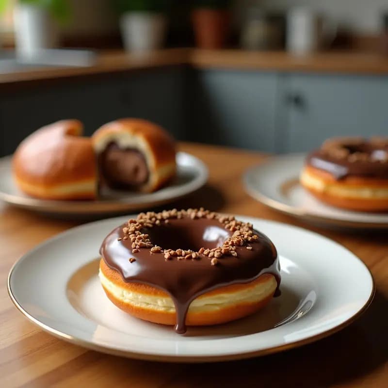 Donut Glaseado Relleno de Nutella y Trozos de Kit Kat: Postre para Golosos sin Límites