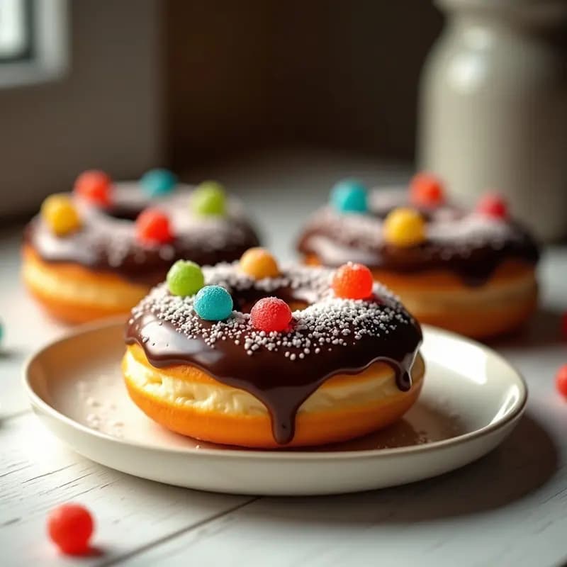 Donut Relleno de Nutella y Toppings de Gominolas: Receta Dulce para Niños y Adultos