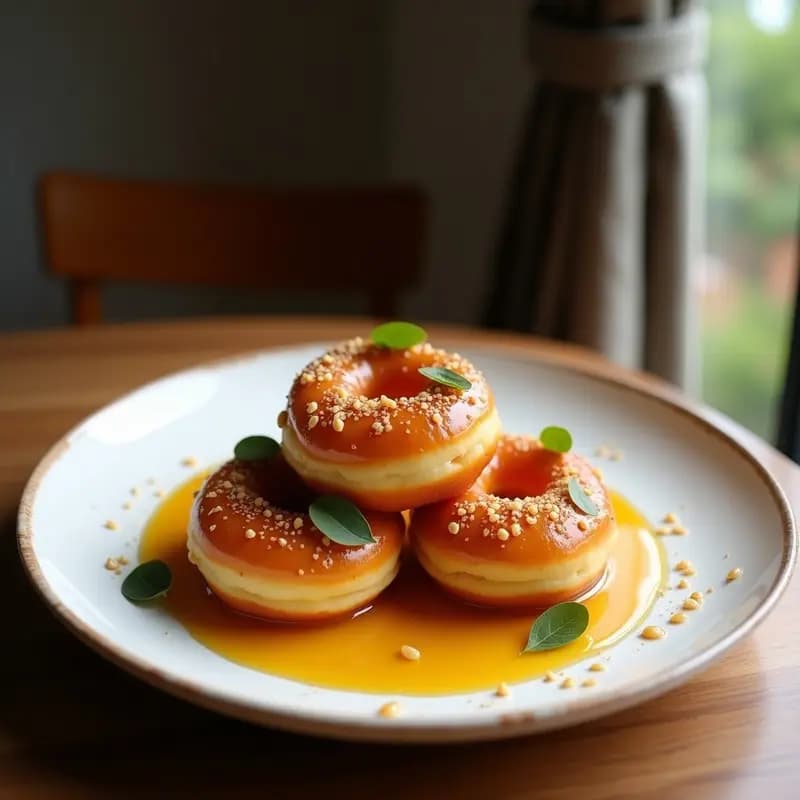 Donuts de ACEITE de Oliva y Romero con Glaseado de Miel: Desayuno Mediterráneo Sin Horno