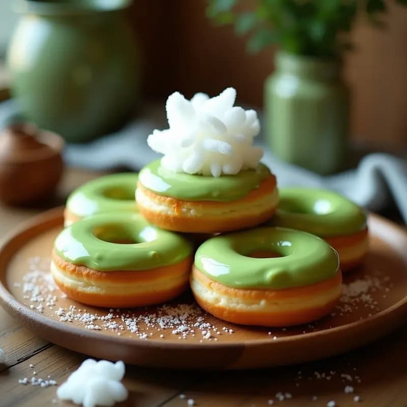 Donuts de Algodón de Azúcar y Matcha: Postre Japonés Sin Azúcar en Thermomix