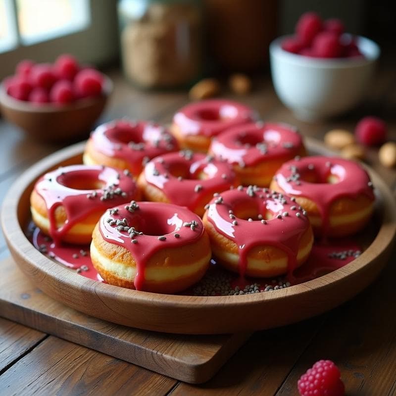 Donuts de Almendra y Mermelada de Frambuesa: Postre Sin Harina y Bajo en Carbohidratos