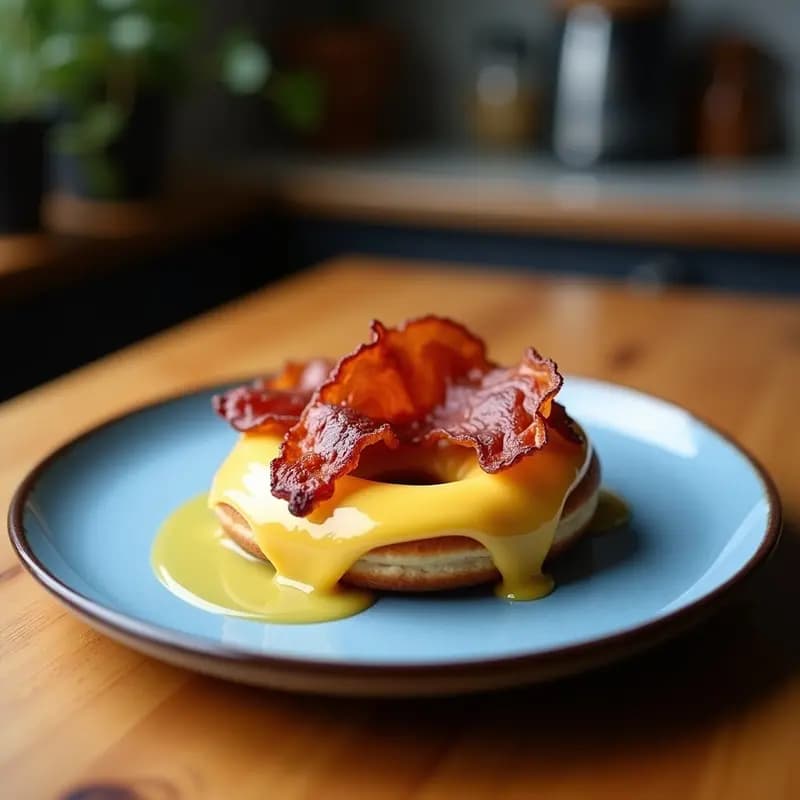 Donuts de Bacon y Queso Azulado con Glaseado de Miel y Mostaza: Salado que Saborea a Dulce