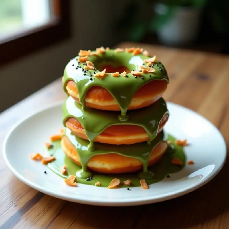 Donuts de Batata y Canela con Glaseado de Matcha: Desayuno Energético Sin Harina