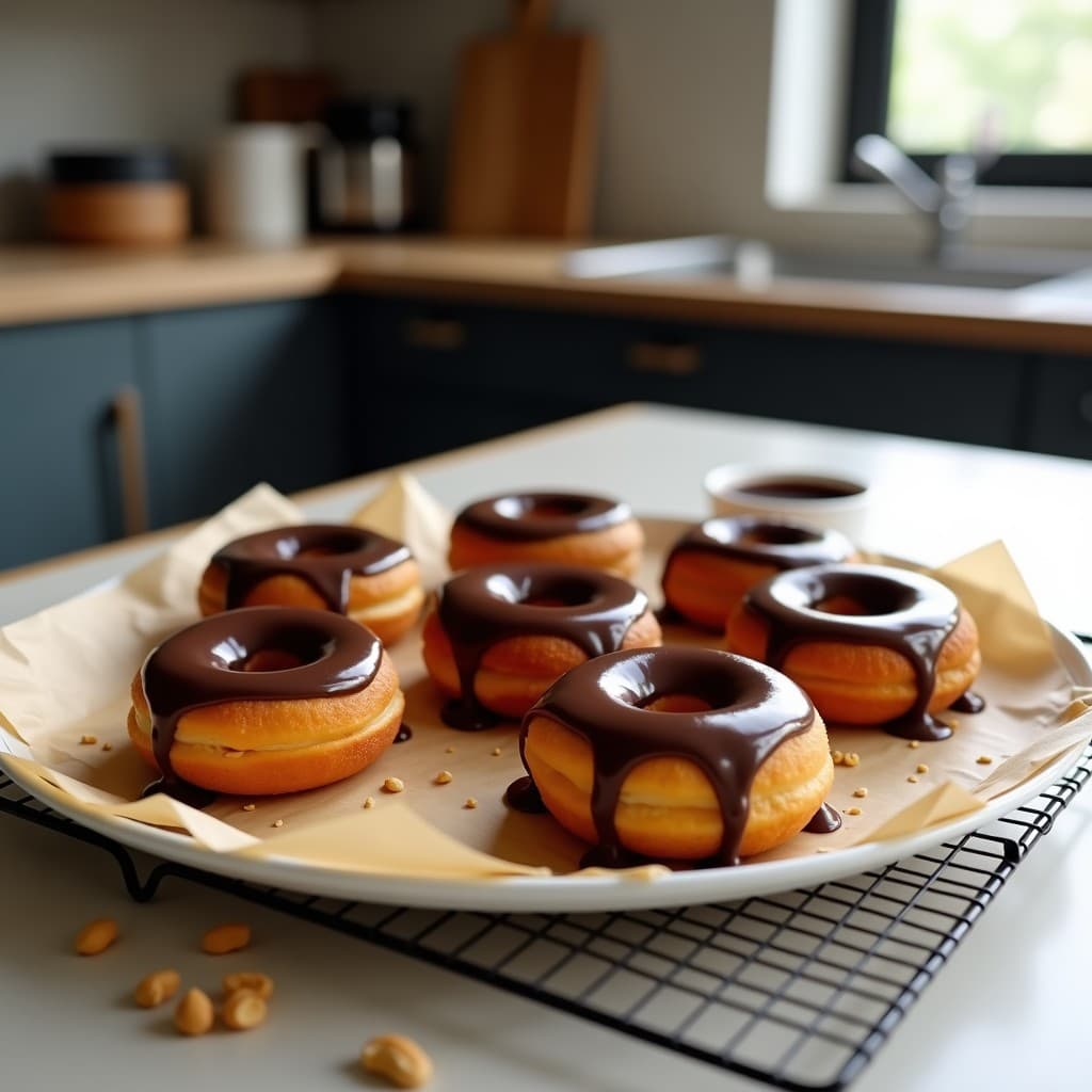 Donuts de Boniato y Cacahuete: Postre Keto en Airfryer con Glaseado de Chocolate 85%