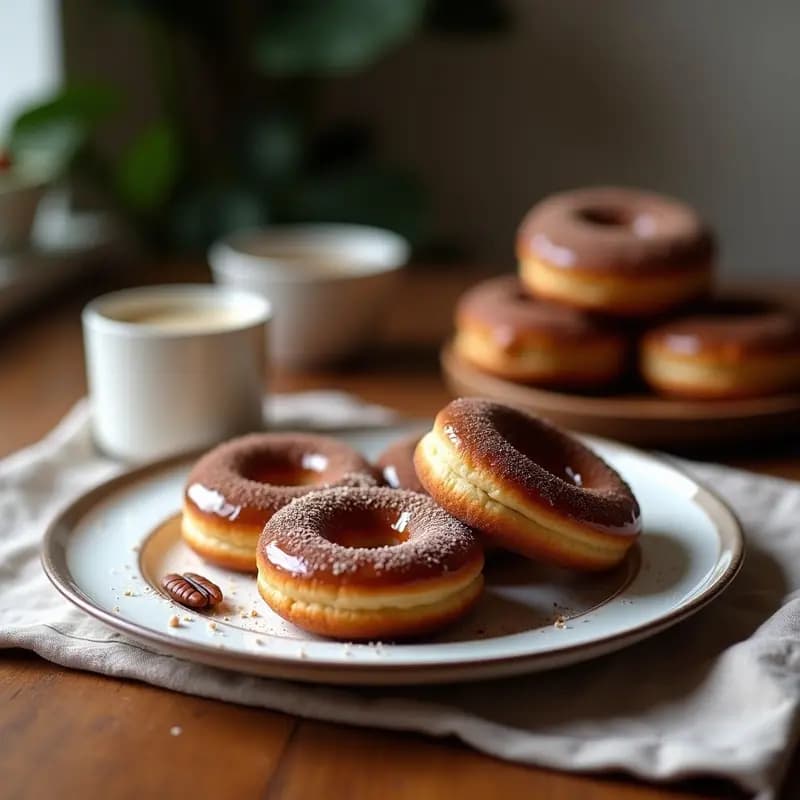 Donuts de Boniato y Cacao: Postre Americano Keto con Glaseado de Stevia y Nueces Pecanas