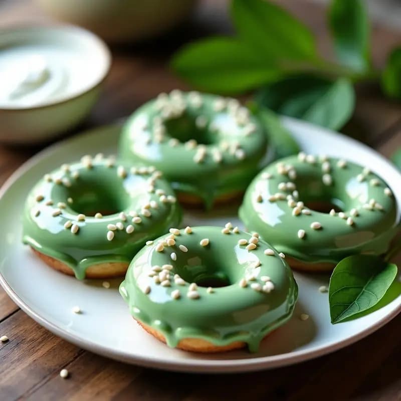 Donuts de espinacas y queso crema con glaseado de yogur griego: Desayuno Sorprendente y Alto en Proteína