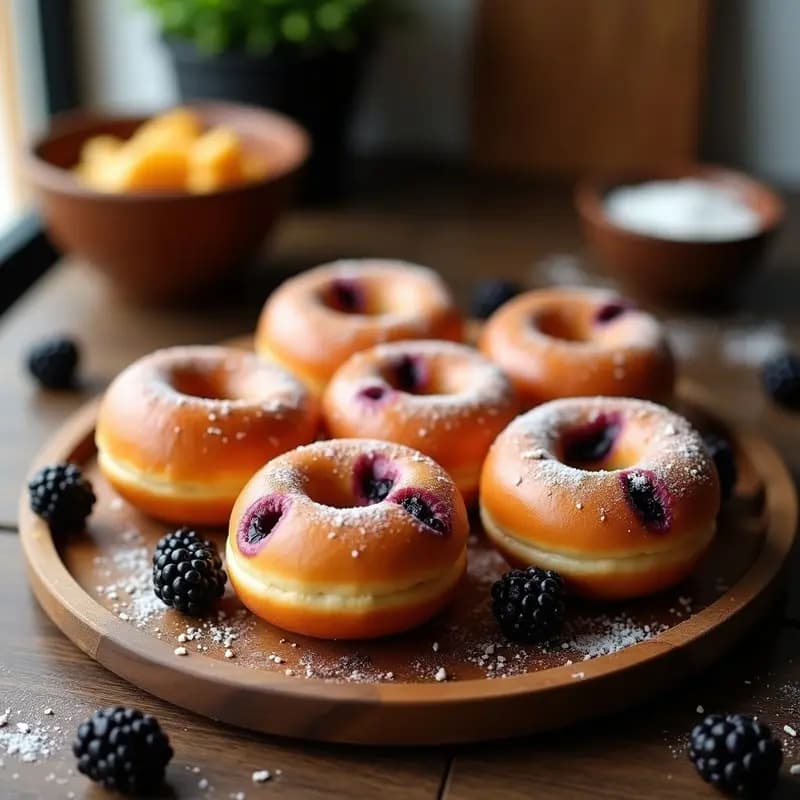 Donuts de Harina de Arroz y Zarzamora: Receta Americana Sin Gluten en Airfryer