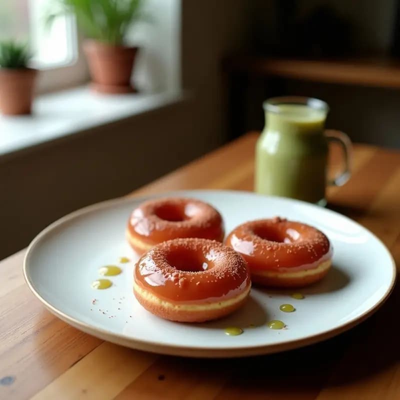 Donuts de Lentejas Rojas y Cacao con Glaseado de Matcha: Postre Proteico Sin Horno