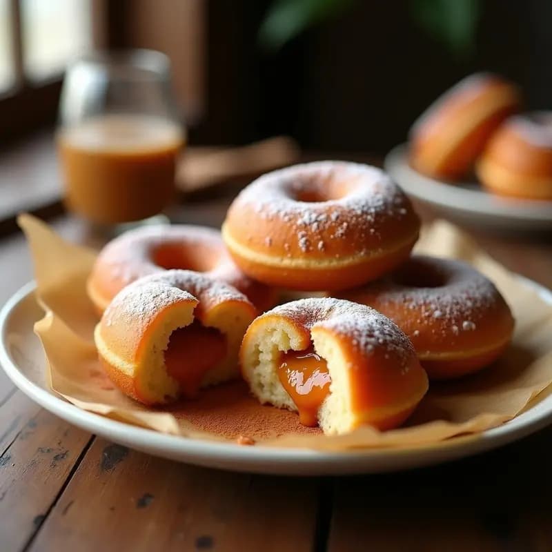 Donuts Rellenos de Mantequilla de Cacahuete y Salsa Picante: El Desayuno que Desafía a tu Estómago