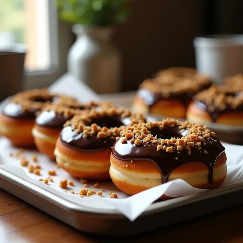 Donuts Rellenos de Nutella y Bañados en Chocolate con Toppings de Galleta: Postre para Diabéticos Felices