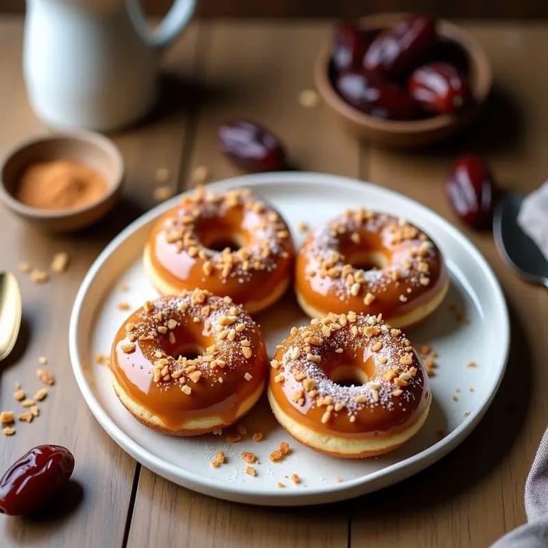 Donuts de Quinoa y Canela con Glaseado de Dátiles: Desayuno Saludable Sin Horno
