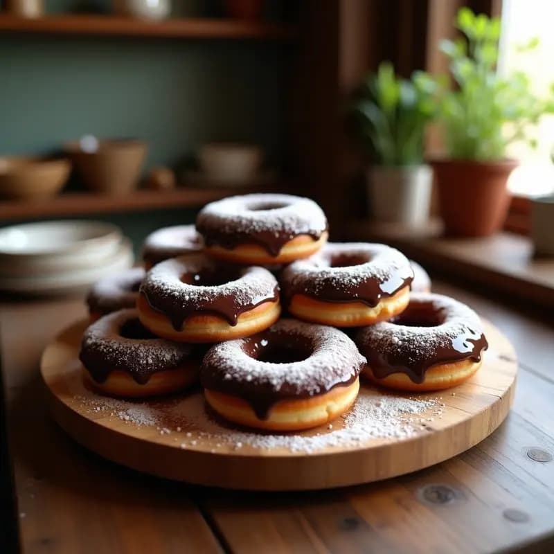 Donuts Rellenos de Crema de Avellanas y Bañados en Chocolate: Desayuno o Merienda de Ensueño