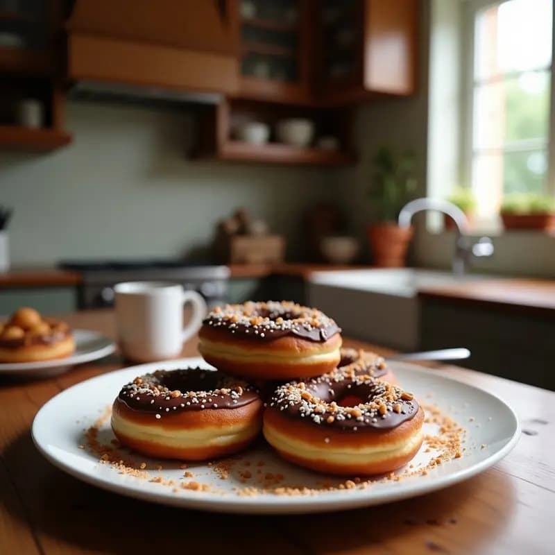 Donuts Rellenos de Nutella y Bañados en Chocolate con Sprinkles: Receta Casera Fácil