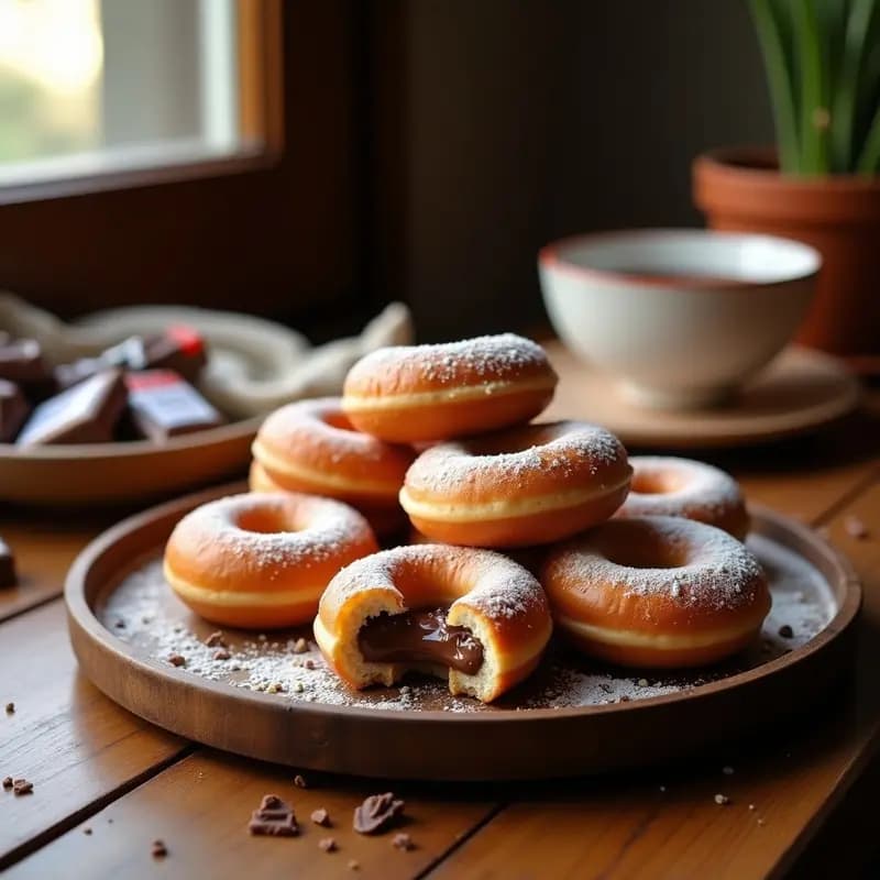 Donuts Rellenos de Nutella y Trozos de Kind Bueno: Postre para Endulzar Any Momento