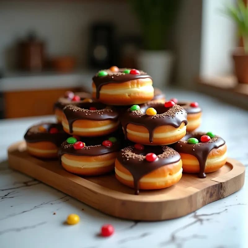 Donuts Rellenos de Nutella y Toppings de Lacasitos y Gominolas: Postre para Niños (y Adultos sin Remordimientos)