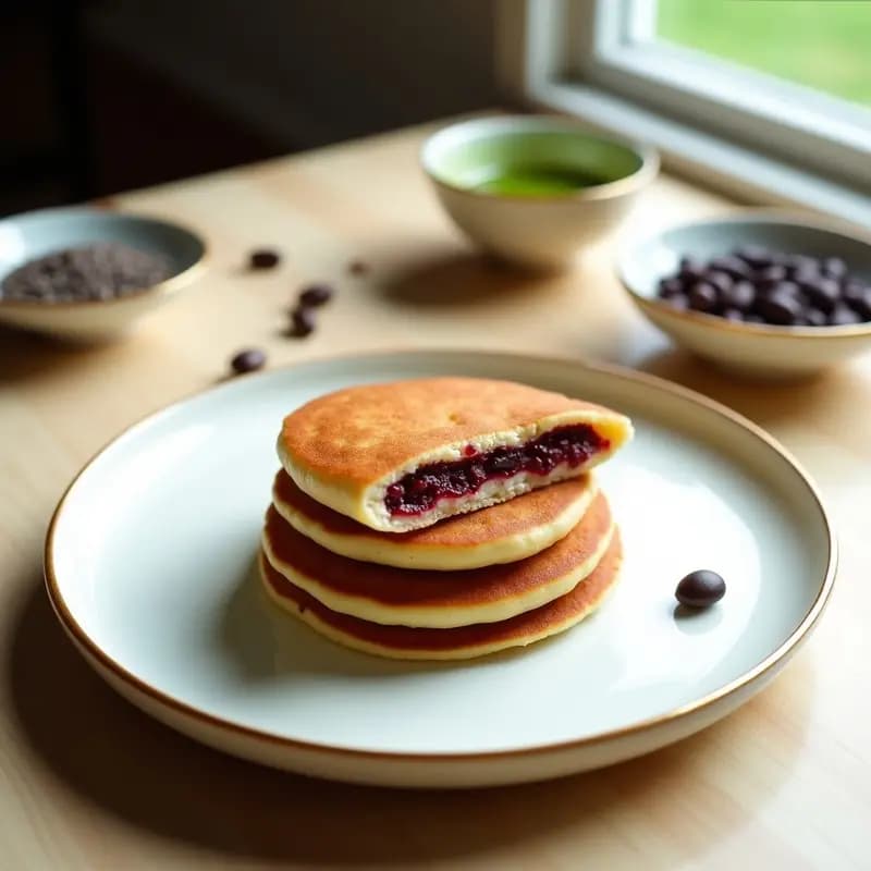 Dorayaki Japonés de Frijol Adzuki y Semillas de Chía: Postre Sin Gluten y Energizante