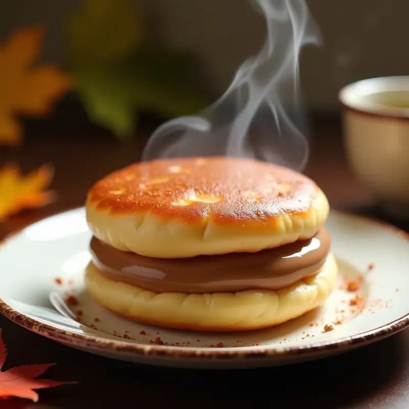 Dorayaki Relleno de Crema de Castañas: Postre Japonés Sin Gluten con Toque Otoñal