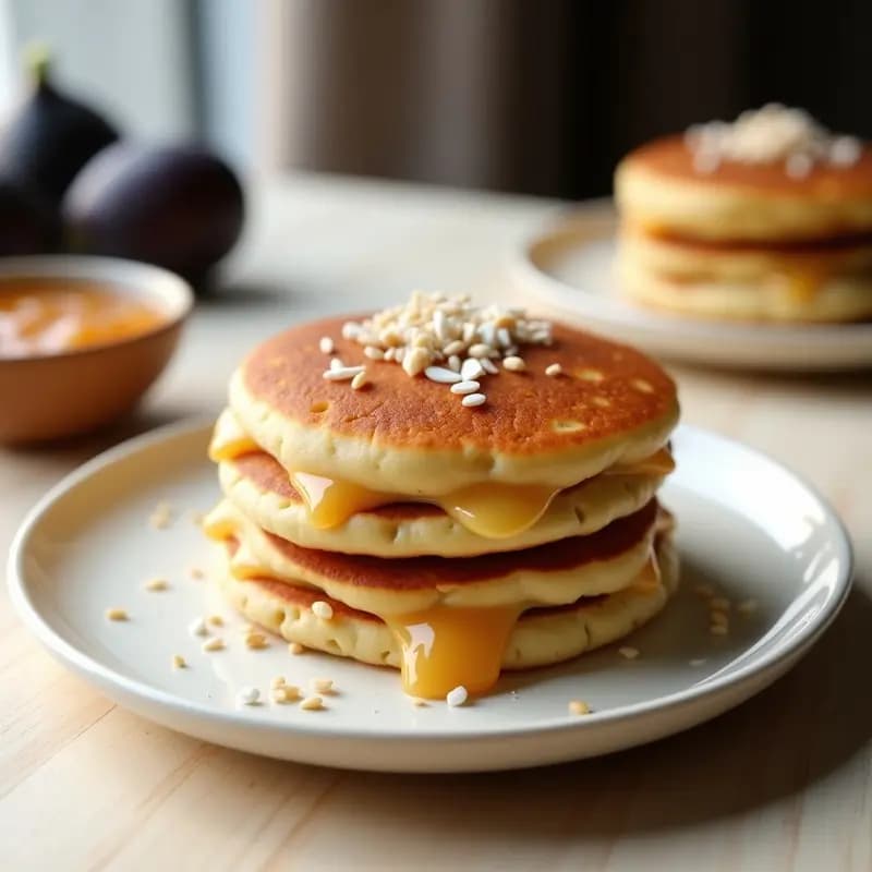 Dorayaki de Mermelada de Higo y Queso Crema Vegano: Panqueques Japoneses Rellenos
