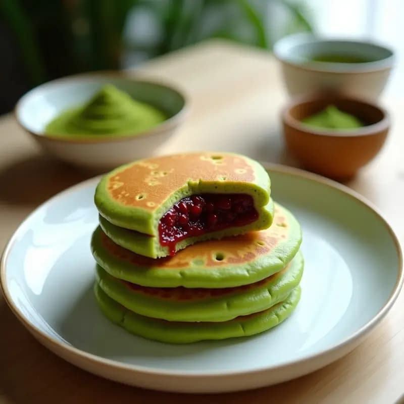 Dorayaki de Matcha y Frijoles Rojos: Pancakes Japoneses Rellenos y Veganos