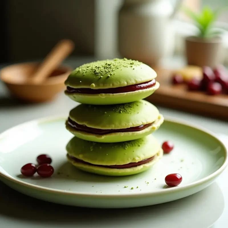 Dorayaki de Matcha y Paste de Judías Rojas: Receta Japonesa Sin Azúcar y Sin Harina