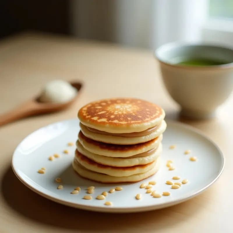 Dorayaki de Pancake de Soja y Crema de Sésamo: Desayuno Japonés Sin Gluten
