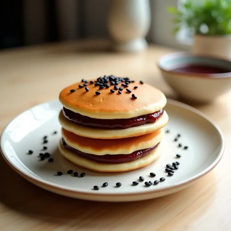 Dorayaki Japonés de Red Bean y Black Sesame: Postre Tradicional Sin Gluten