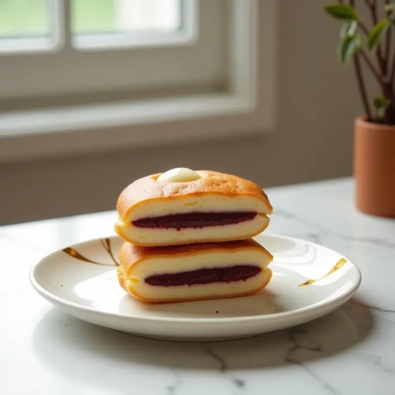 Dorayaki de Red Bean y Chocolate Blanco: Postre Japonés Suave y Esponjoso