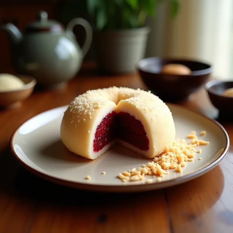 Dorayaki de Red Bean y Coco Rallado: Postre Japonés Vegano con Relleno Dulce