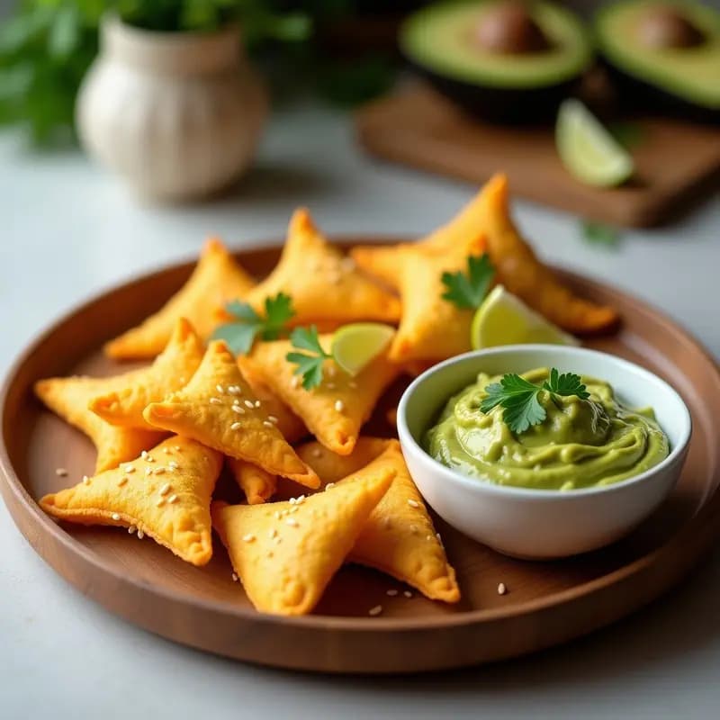 Doritos Caseros de Harina de Garbanzo con Guacamole de Aguacate y Lima: Snack Crujiente y Vegano