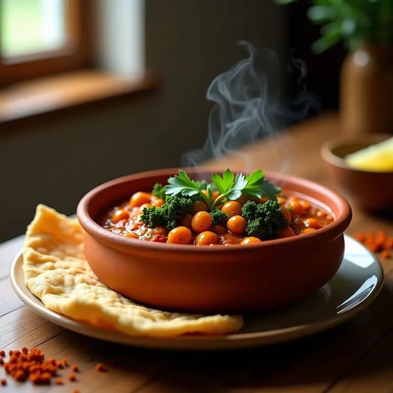 Doro Wat de Garbanzos y Berbere: Receta Etíope Vegana y Picante en Olla